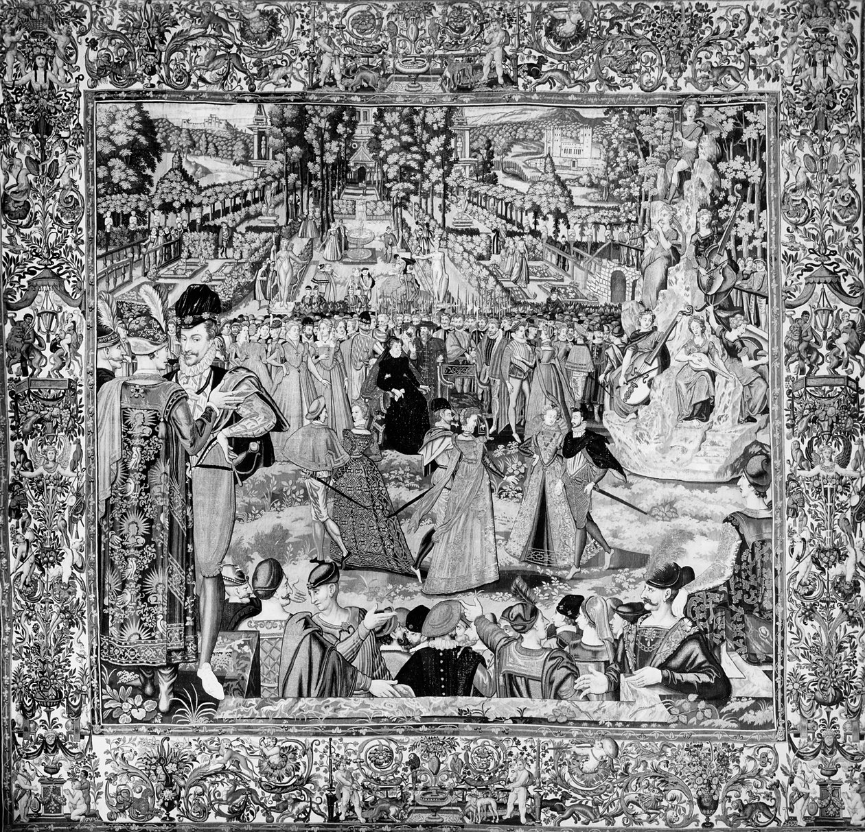 Festival för att hedra de polska ambassadörerna i närvaro av Catherine de Medici (1519-89) och Henri III (1551-89) av Francois after Quesnel