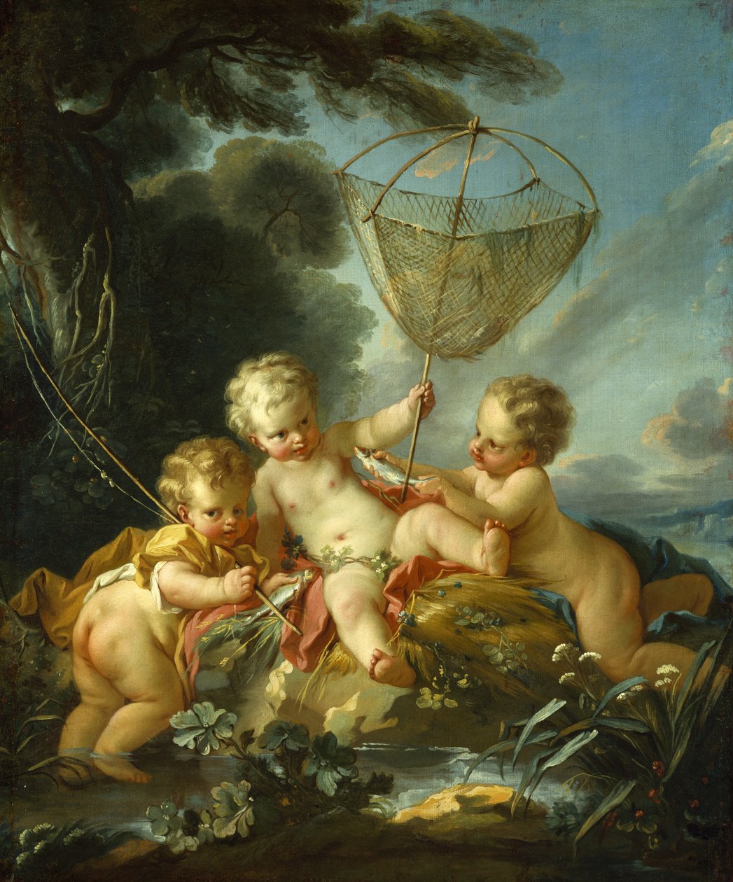 Putti som fiskare, c.1744 av François Boucher