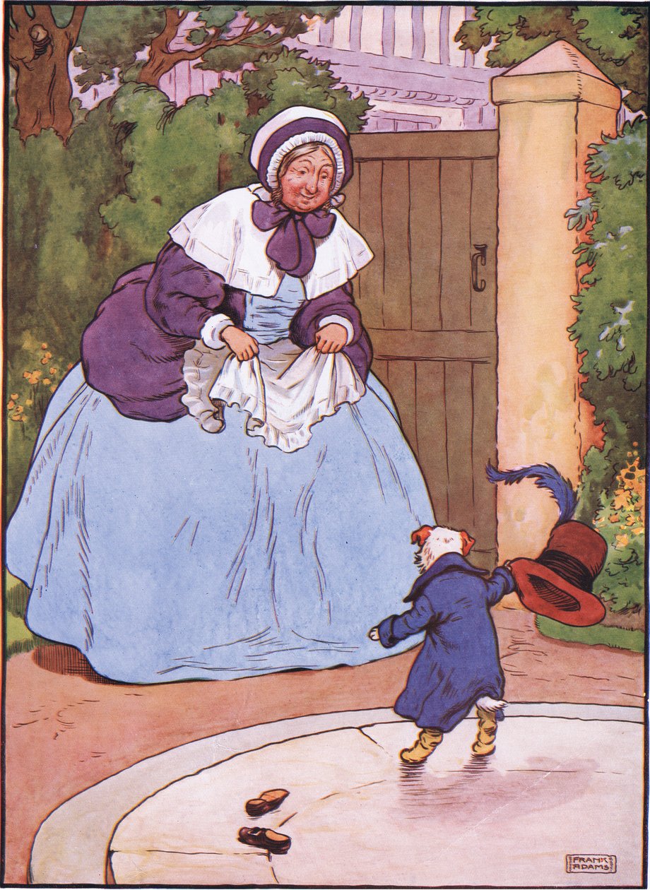 Damen gjorde en curtsey, hunden gjorde en pilbåge, damen sa din tjänare, hunden sa-båge-wow, 1930-talet av Frank Adams