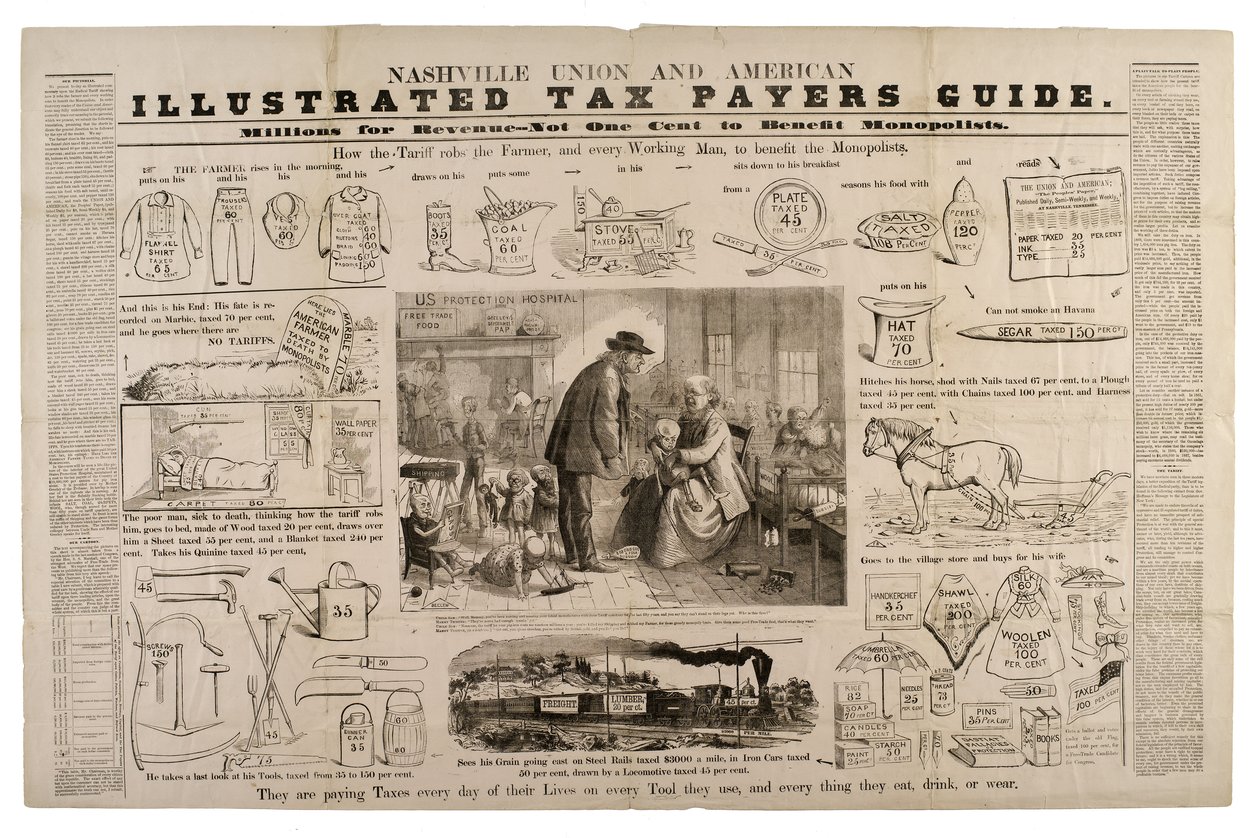 Nashville Union och American illustrerad skattebetalare guide, ca 1869-73 (trägravyr) av Frank Bellew
