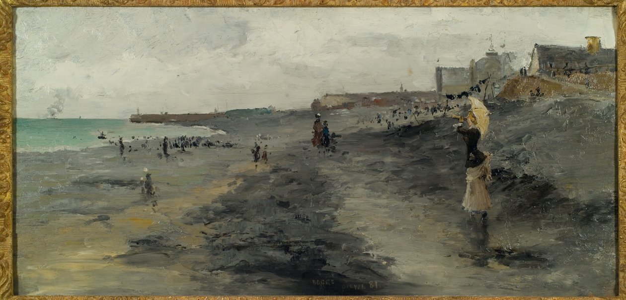 Stranden vid Dieppe, 1881 av Frank Myers Boggs