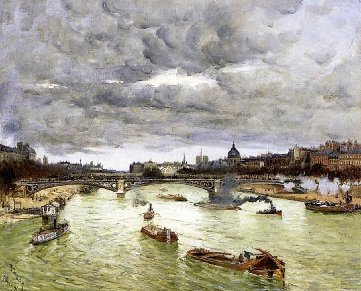 Paris, Seine och Alexander III:s bro, 1896 av Frank Myers Boggs