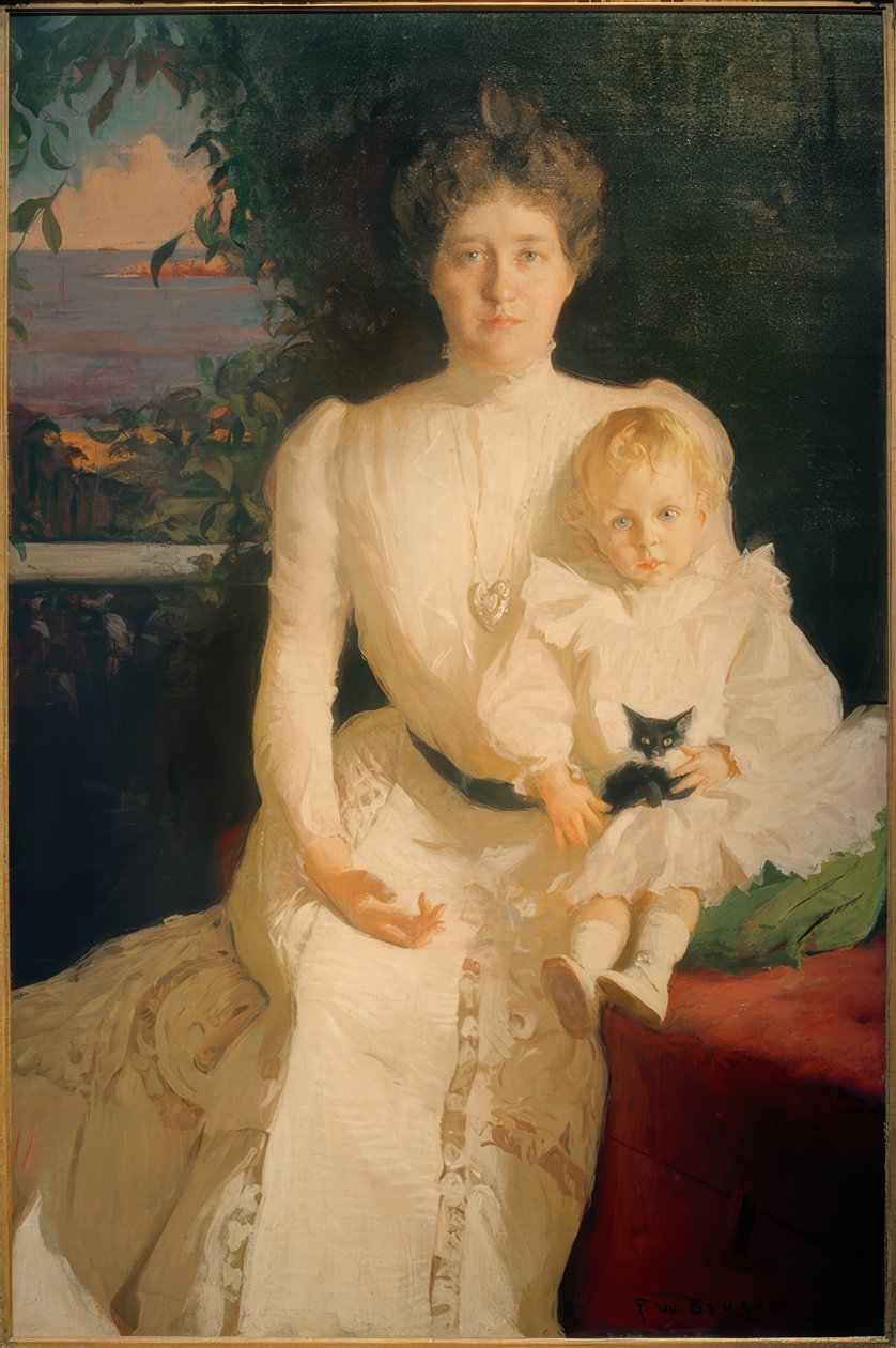 Emma Thaw med sonen Alexander av Frank Weston Benson