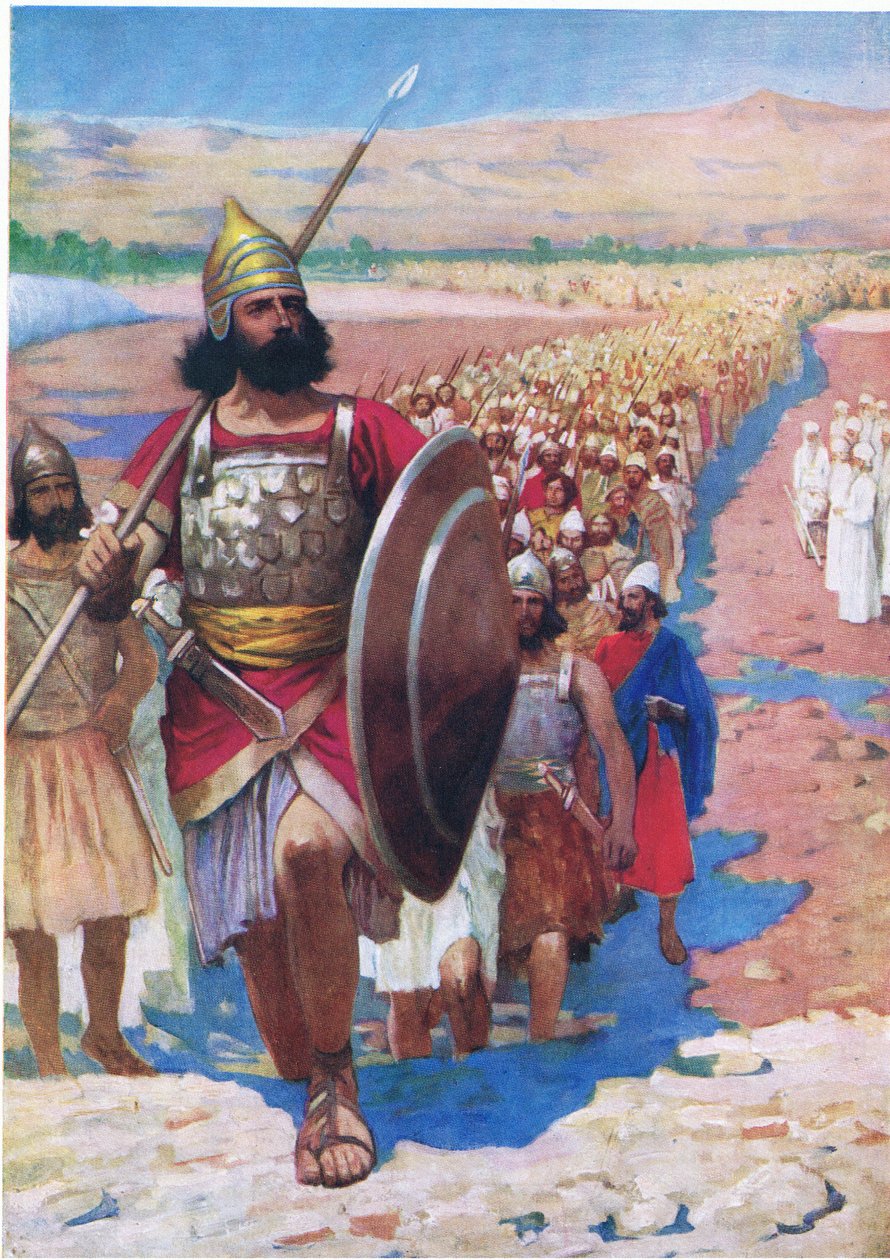 Crossing the Jordan, från The Bible Picture Book utgiven av Thomas Nelson, c.1950 av Frank Adams
