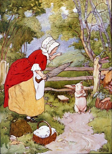 Illustration från "The Beautiful Book of Nursery Rhymes, Stories and Pictures", publicerad av Blackie & Son (färg litho) av Frank Adams