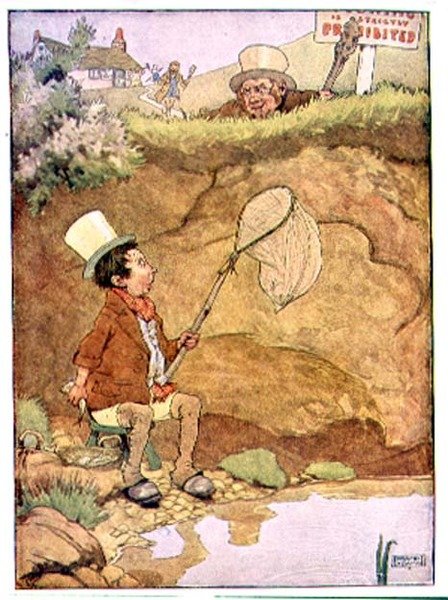 Little Tommy Tittlemouse från "My Nursery Story Book", pub. av Blackie & Son (bokillustration) av Frank Adams