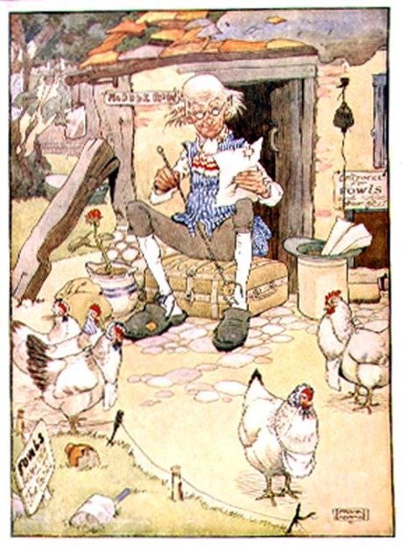 The Old Man of Middlerow från "My Nursery Story Book", pub. av Blackie & Son (bokillustration) av Frank Adams
