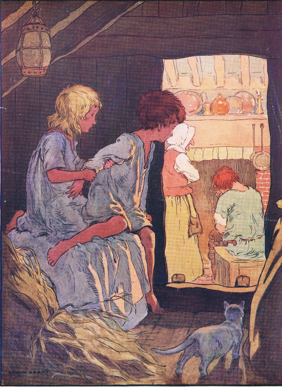 Barnen kunde inte sova, från Hansel and Gretel publicerad av Blackie & Son Limited, ca 1940 av Frank Adams