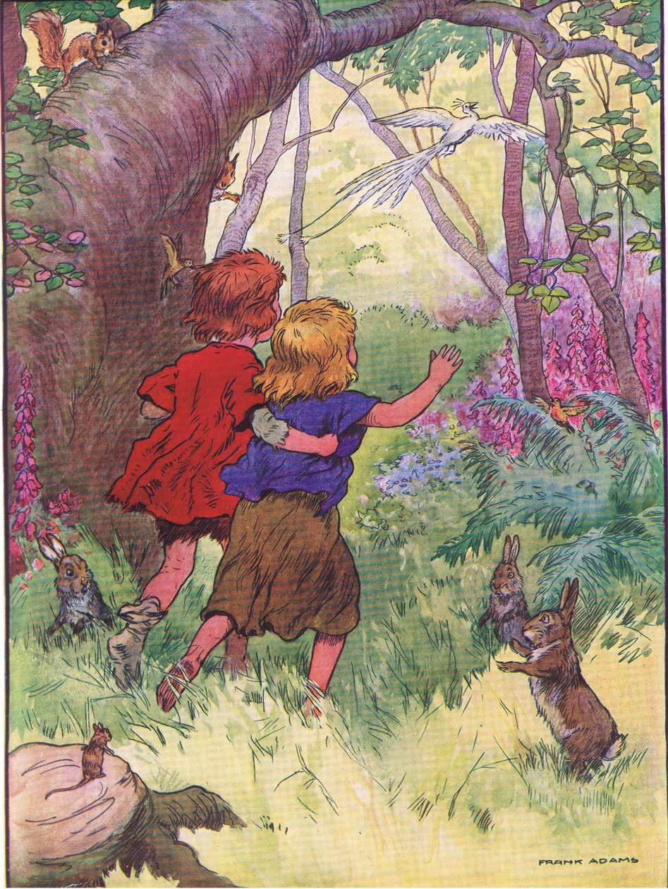 Barnen gick förlorade, från Hansel and Gretel publicerad av Blackie & Son Limited, c.1940 av Frank Adams
