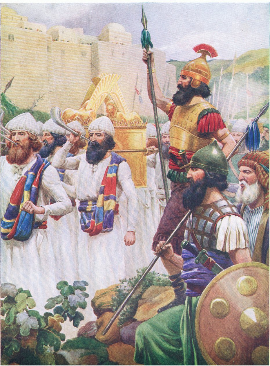 The Take of Jericho, från The Bible Picture Book utgiven av Thomas Nelson, c.1950 av Frank Adams