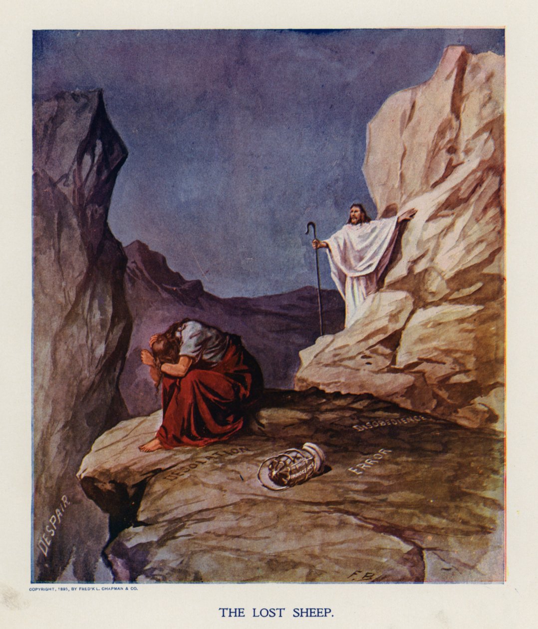 Det borttappade fåret (färglitografi) av Frank Beard