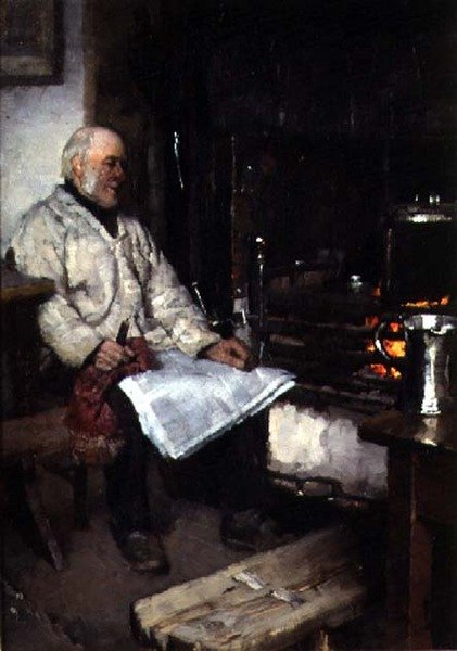 Vinter (olja på duk) av Frank Bramley