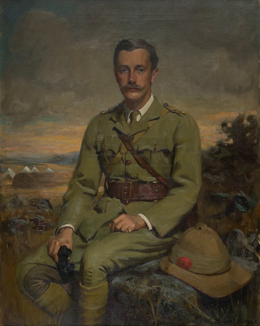 Porträtt av Orlando, Viscount Newport, efteråt 5th Earl of Bradford, c.1902 (olja på duk) av Frank Brooks