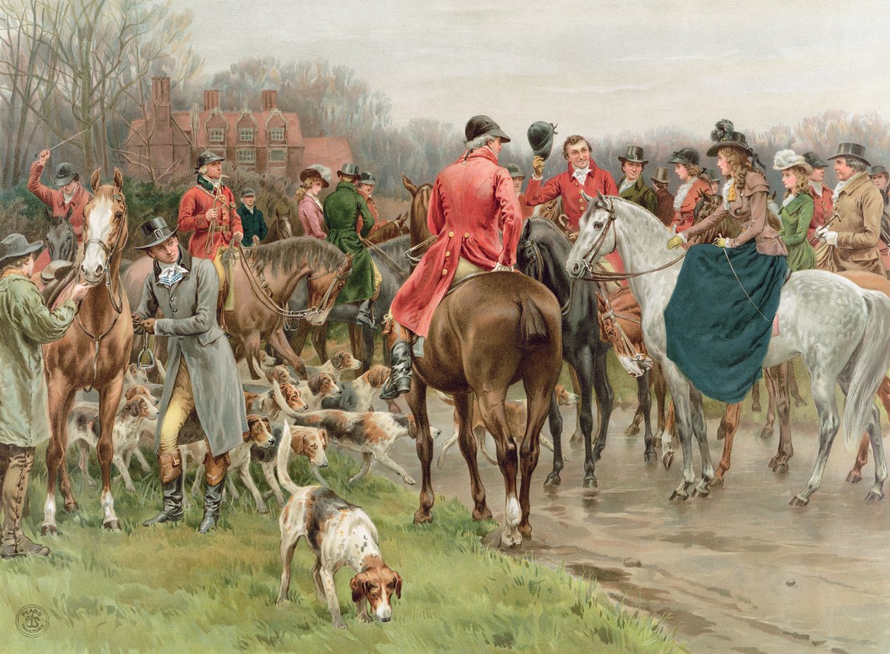 En vintermorgon, från Pears Annual, 1908 (wc på papper) av Frank Dadd