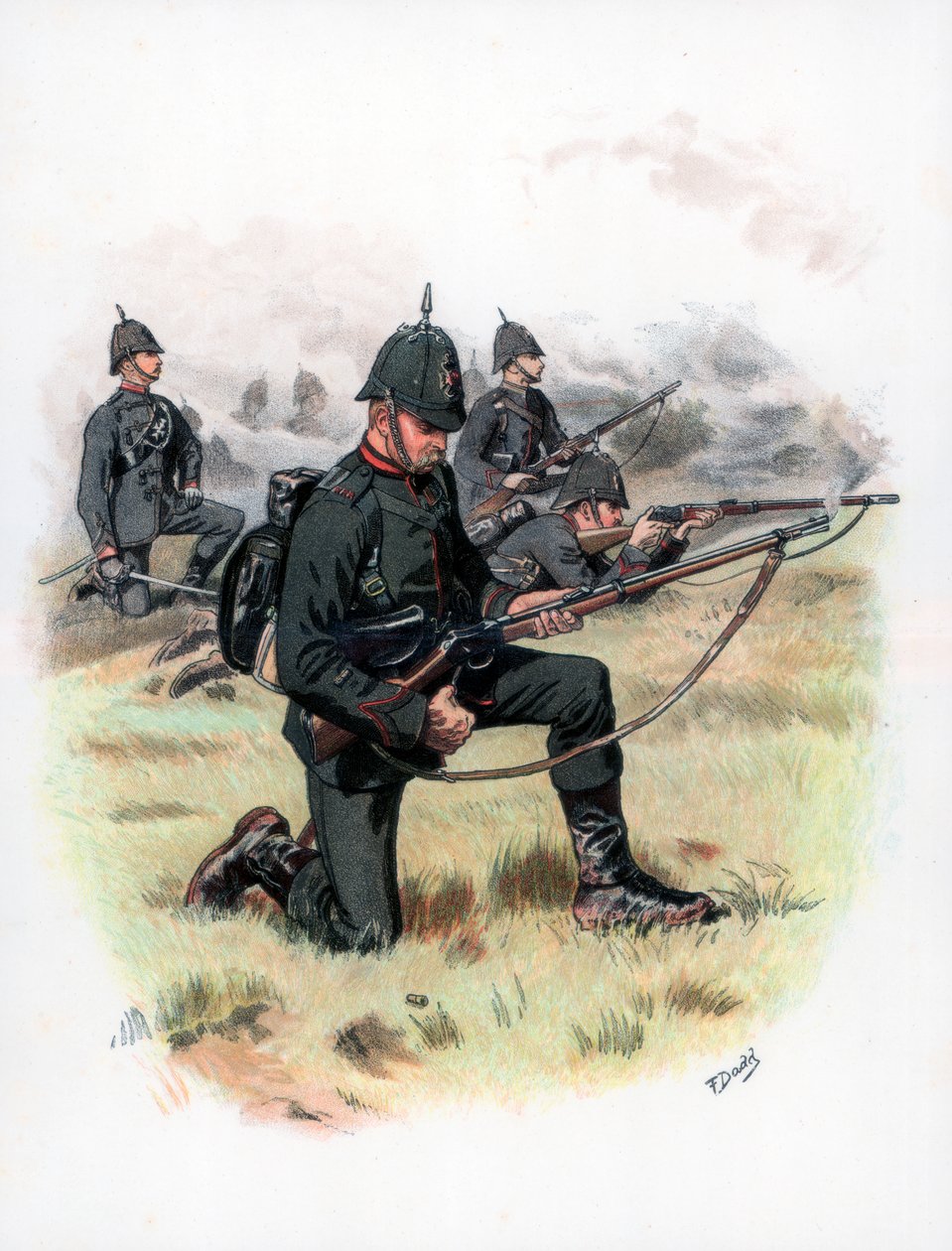 Marching Order, Kings Royal Rifle Corps, tidigare 60th Rifles, 1889. av Frank Dadd