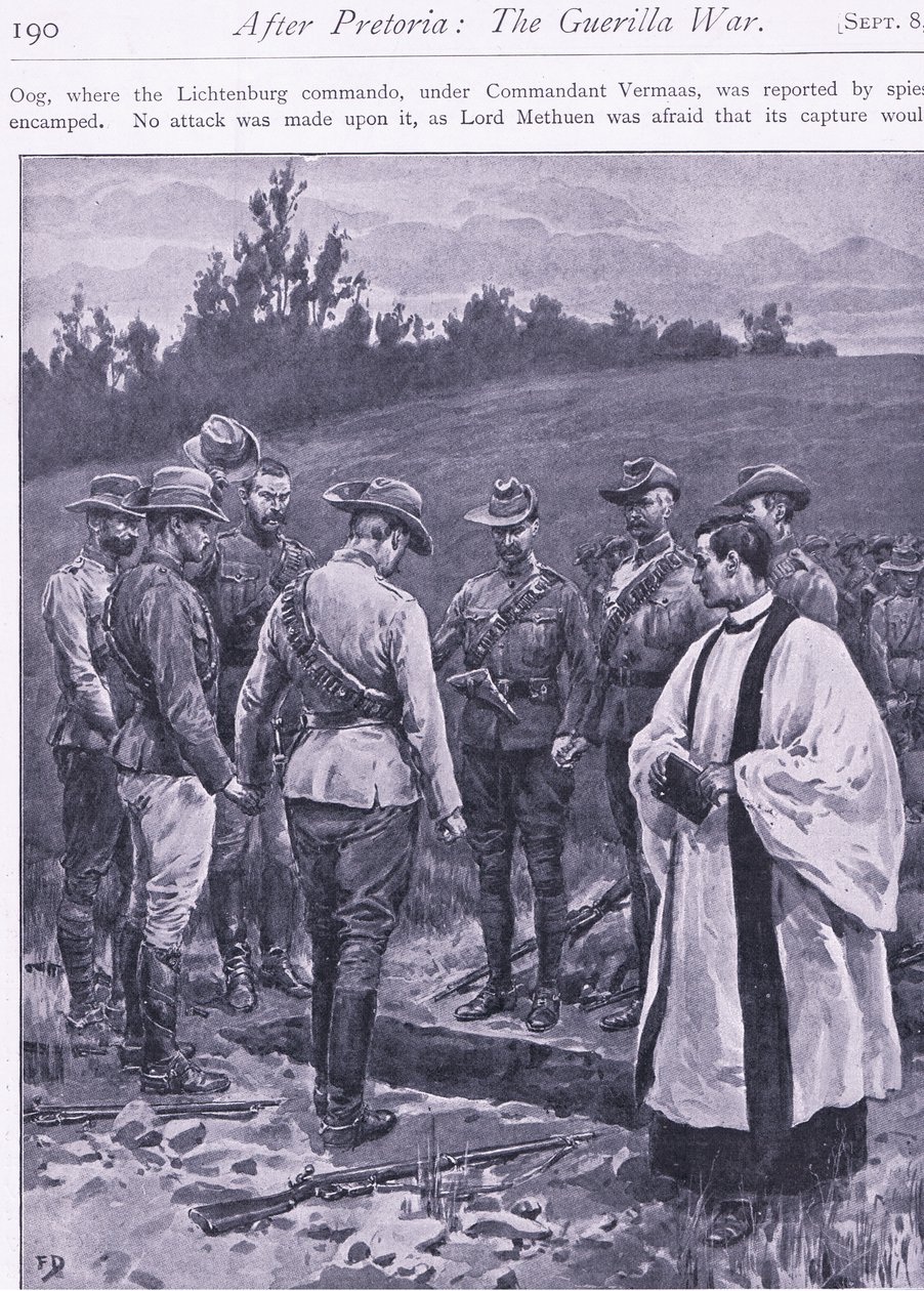 Hämndens ed, illustration från After Pretoria: The Guerilla War, 1902 av Frank Dadd
