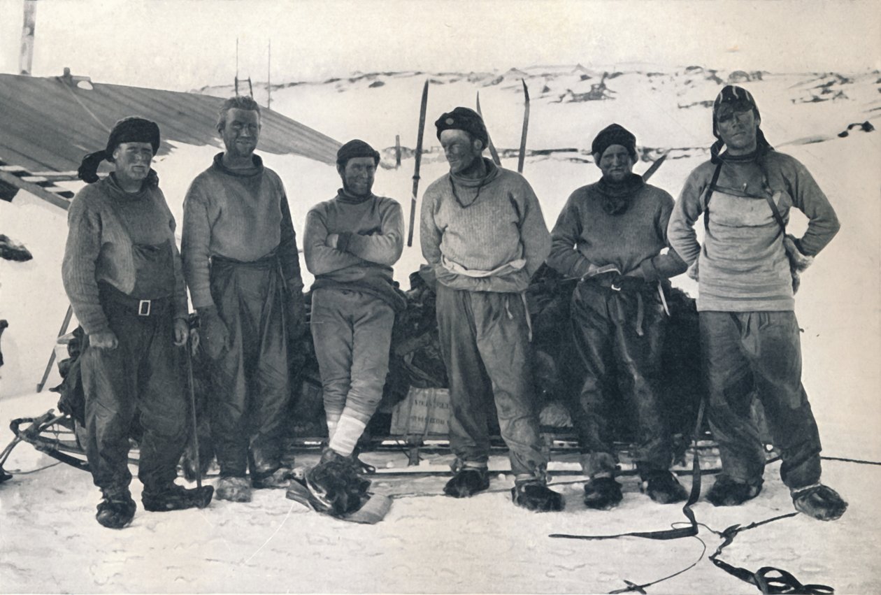 Lieut. Campbells Party on their Return to Cape Evans, 7 november 1912, 1913 av Frank Debenham