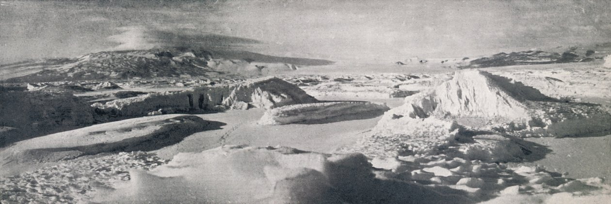 Den nedre Koettlitz-glaciären, visar effekten av tövatten, c1911, 1913 av Frank Debenham