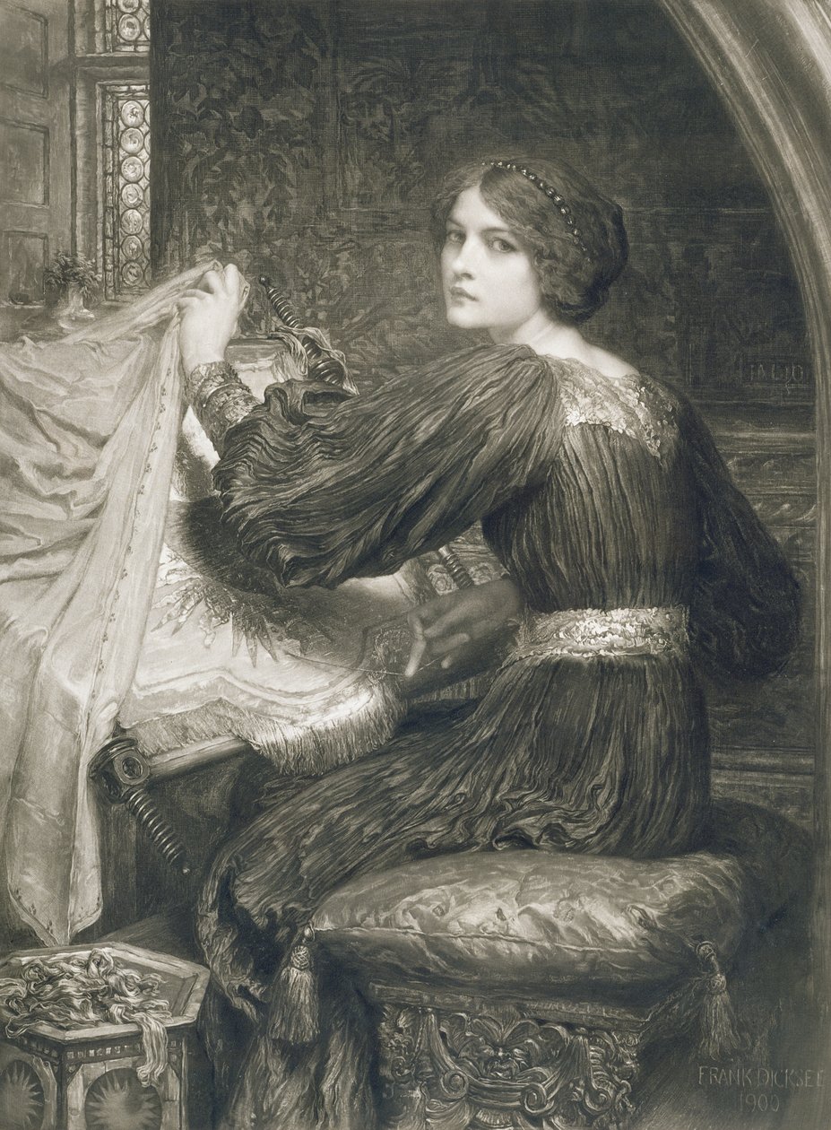 Penelope, graverad av Norman Hirst (1862-c.1955) pub. av Frost and Reed, 1903 (mezzotint) av Frank Dicksee