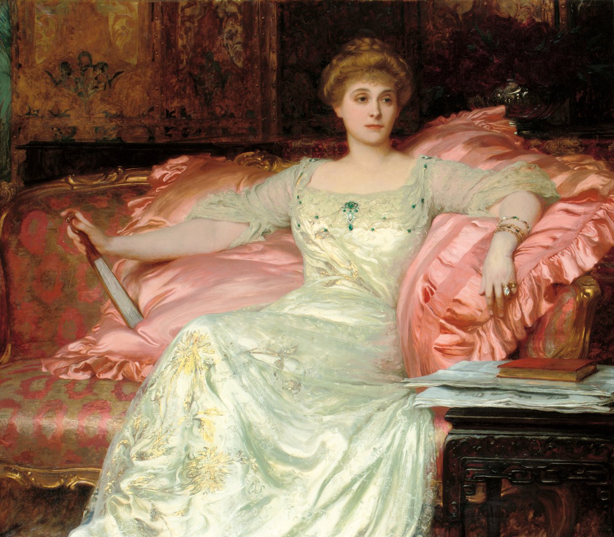 Porträtt av Mrs W. K. D"Arcy, 1902 av Frank Dicksee