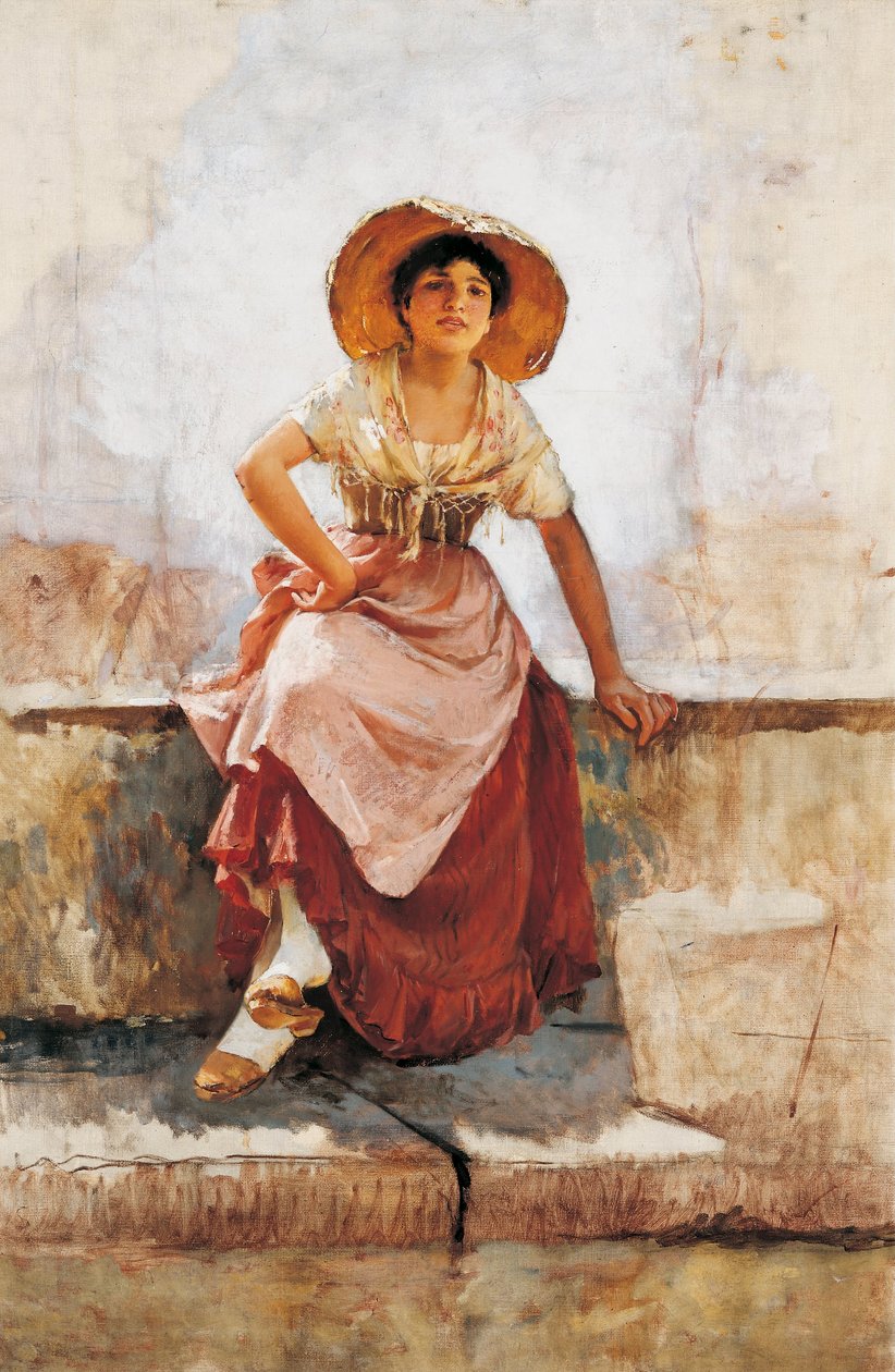 Florentinsk blomsterflicka av Frank Duveneck