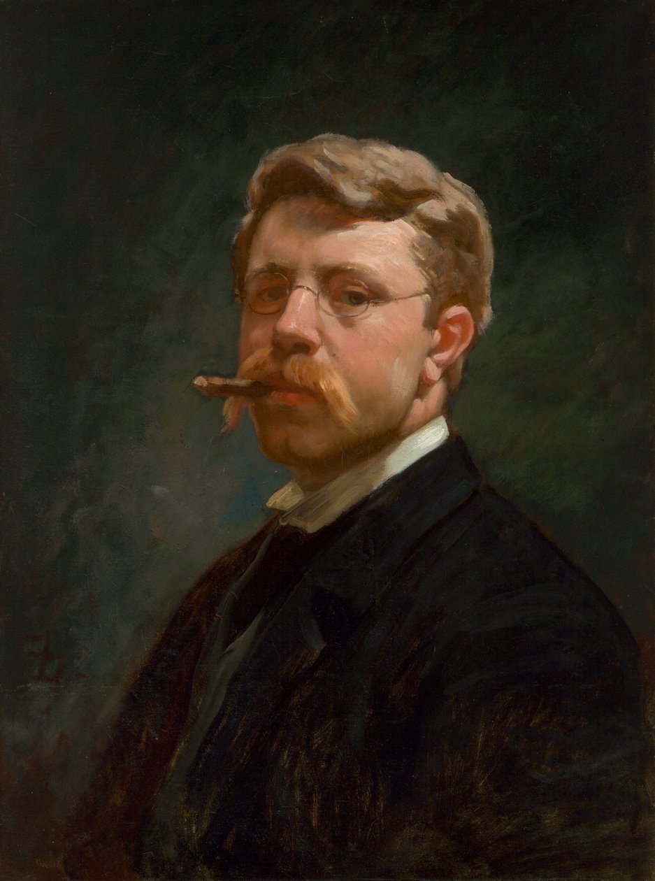 Frank Duveneck självporträtt, ca. 1890. av Frank Duveneck