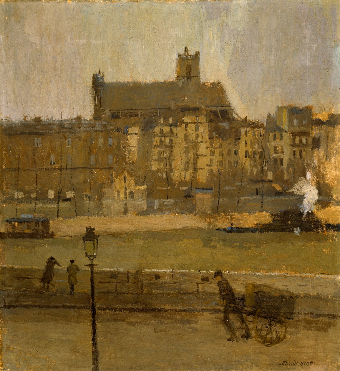 Quai de la Seine, St. Gervais-kyrkan, n.d. av Frank Edwin Scott