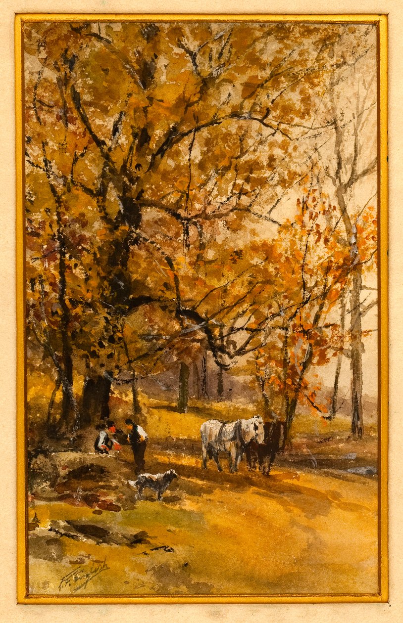 Landskap (akvarell på papper) av Frank English
