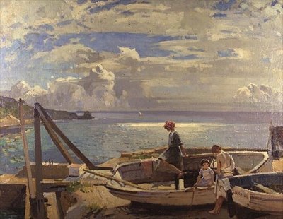 Lamorna Cove - Sista dagen av semestern av Frank Gascoigne Heath