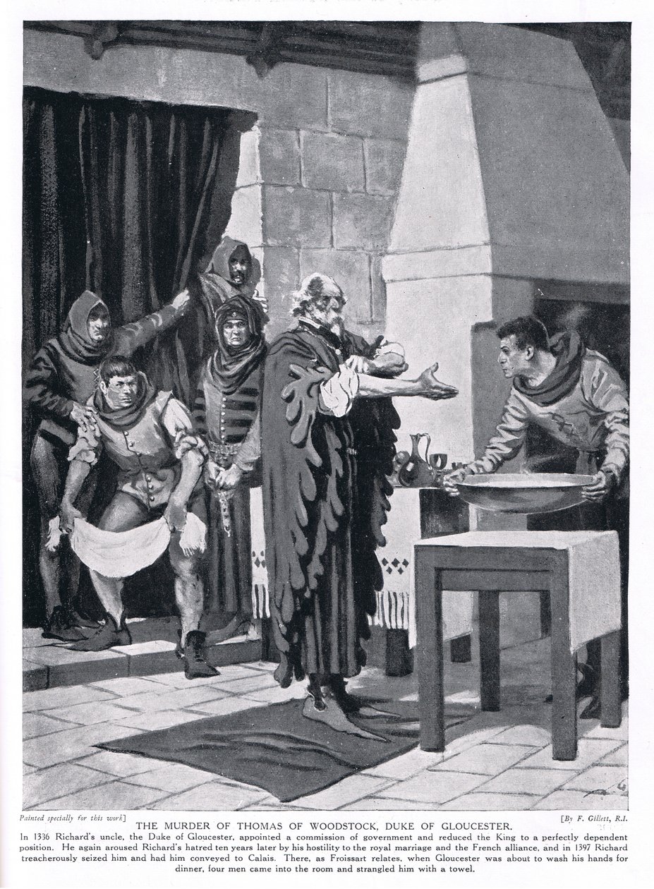 Mordet på Thomas Woodstock, hertig av Gloucester AD1336, 1920-talet av Frank Gillett