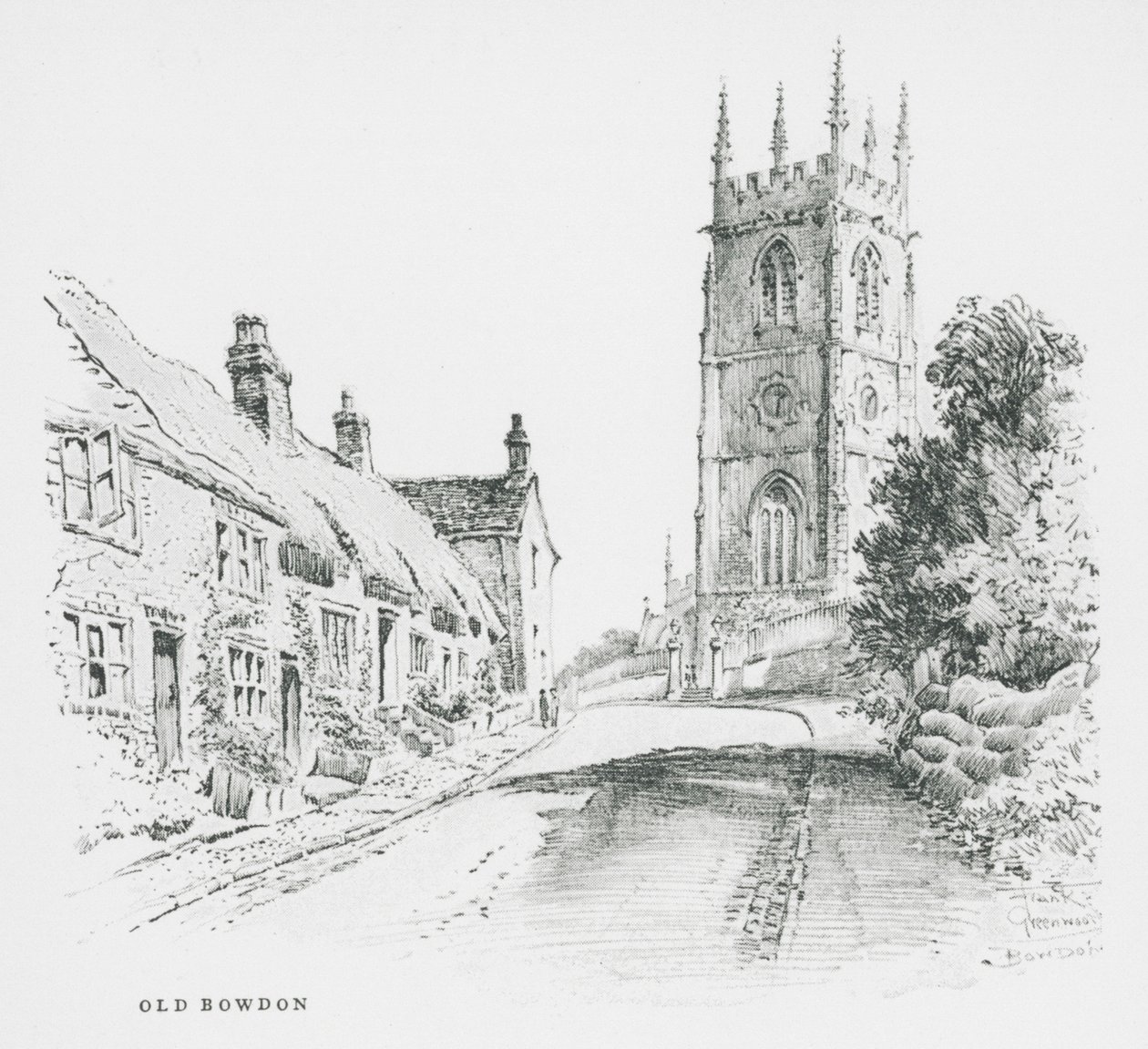 Old Bowdon (litografi) av Frank Greenwood