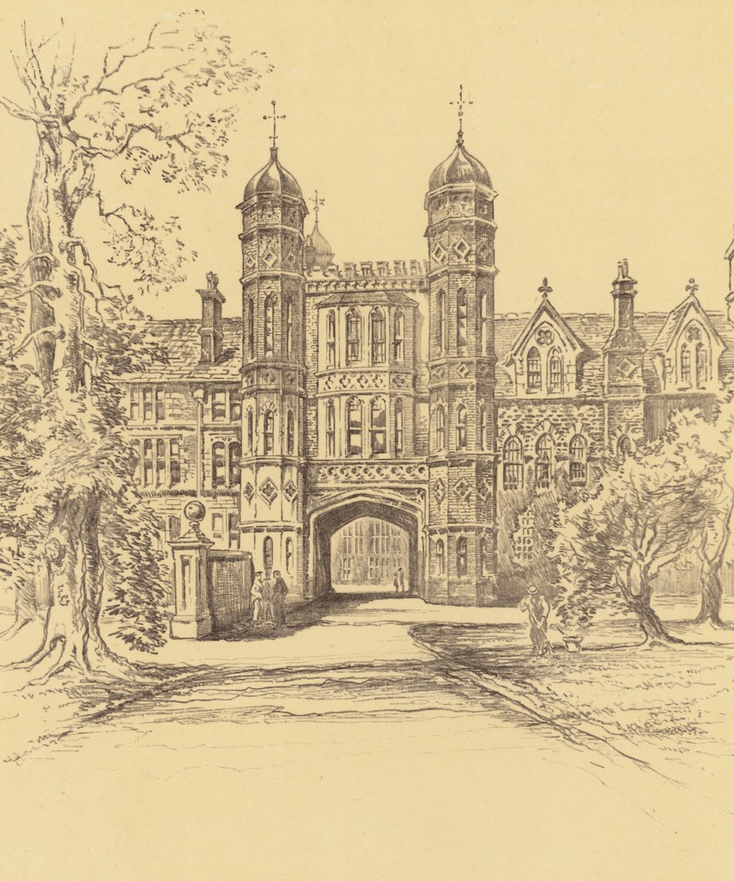 Rossall School (litografi) av Frank Greenwood