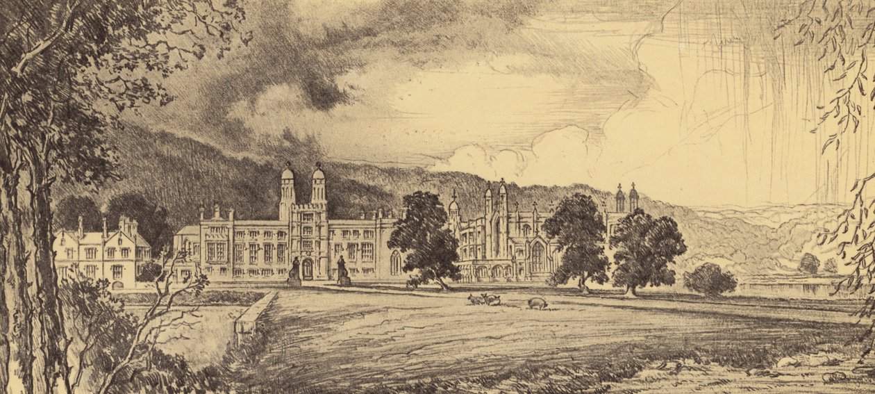 Stonyhurst College (litografi) av Frank Greenwood