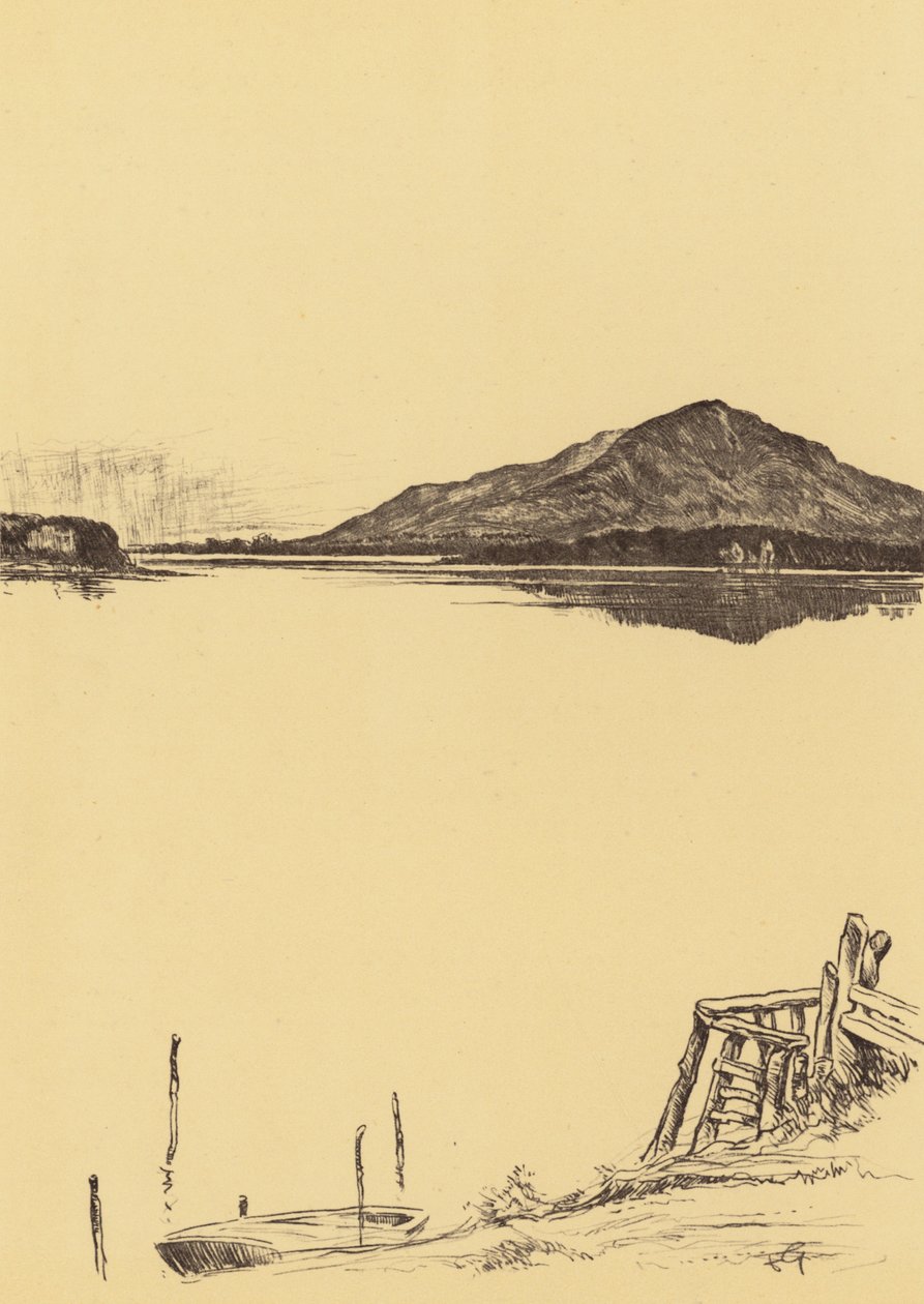 Windermere från Newby Bridge (litografi) av Frank Greenwood