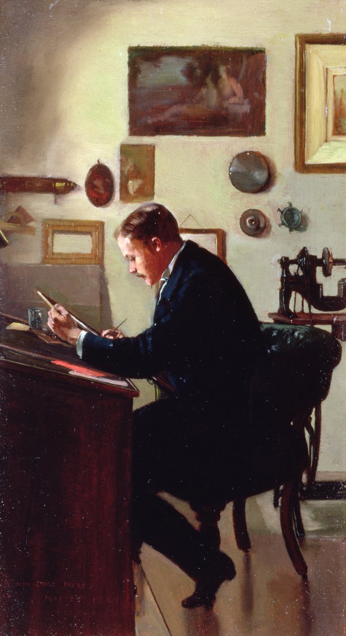 Självporträtt, 1891 av Frank Hobden