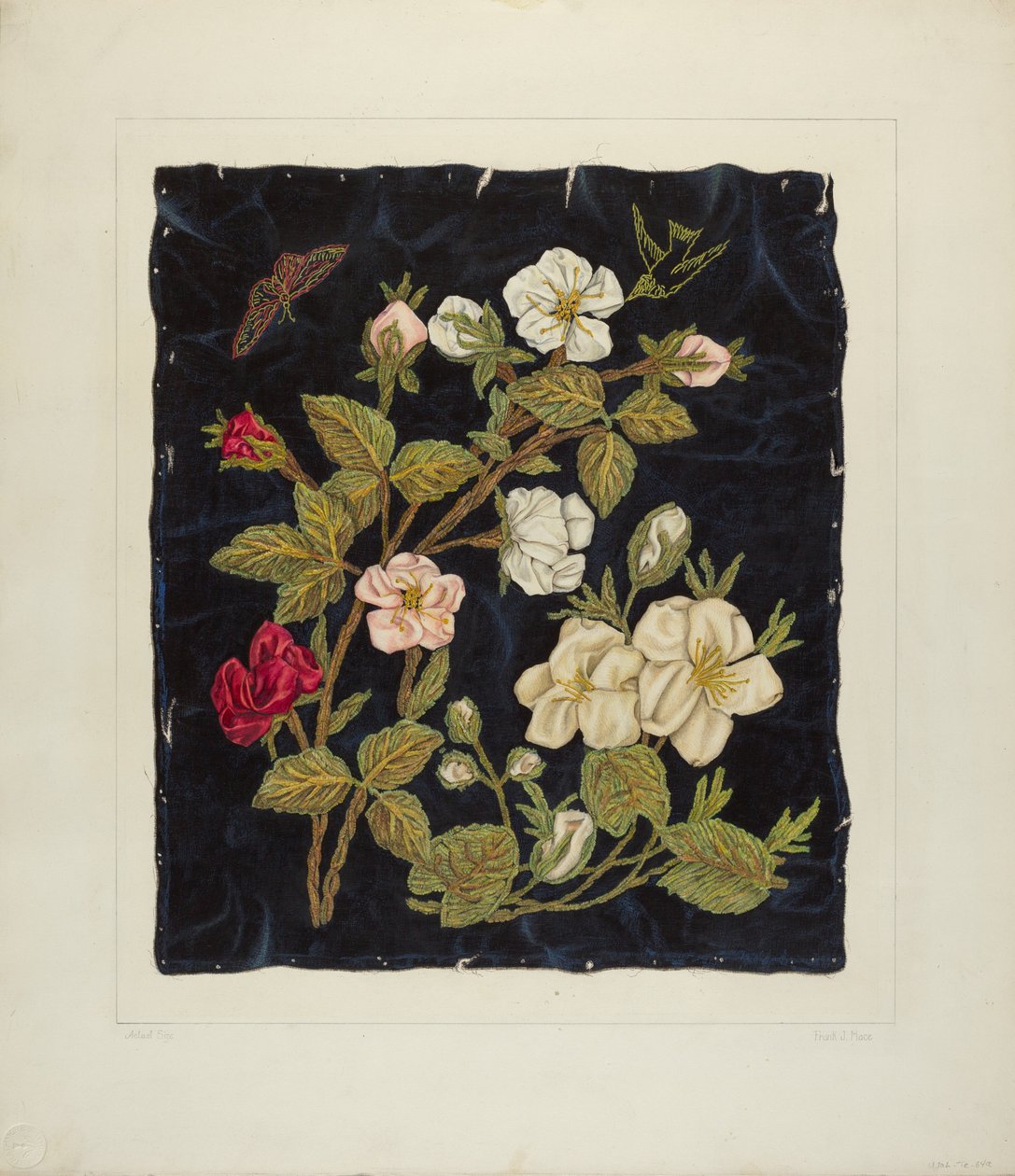 Handgjorda blommor på svart av Frank J. Mace