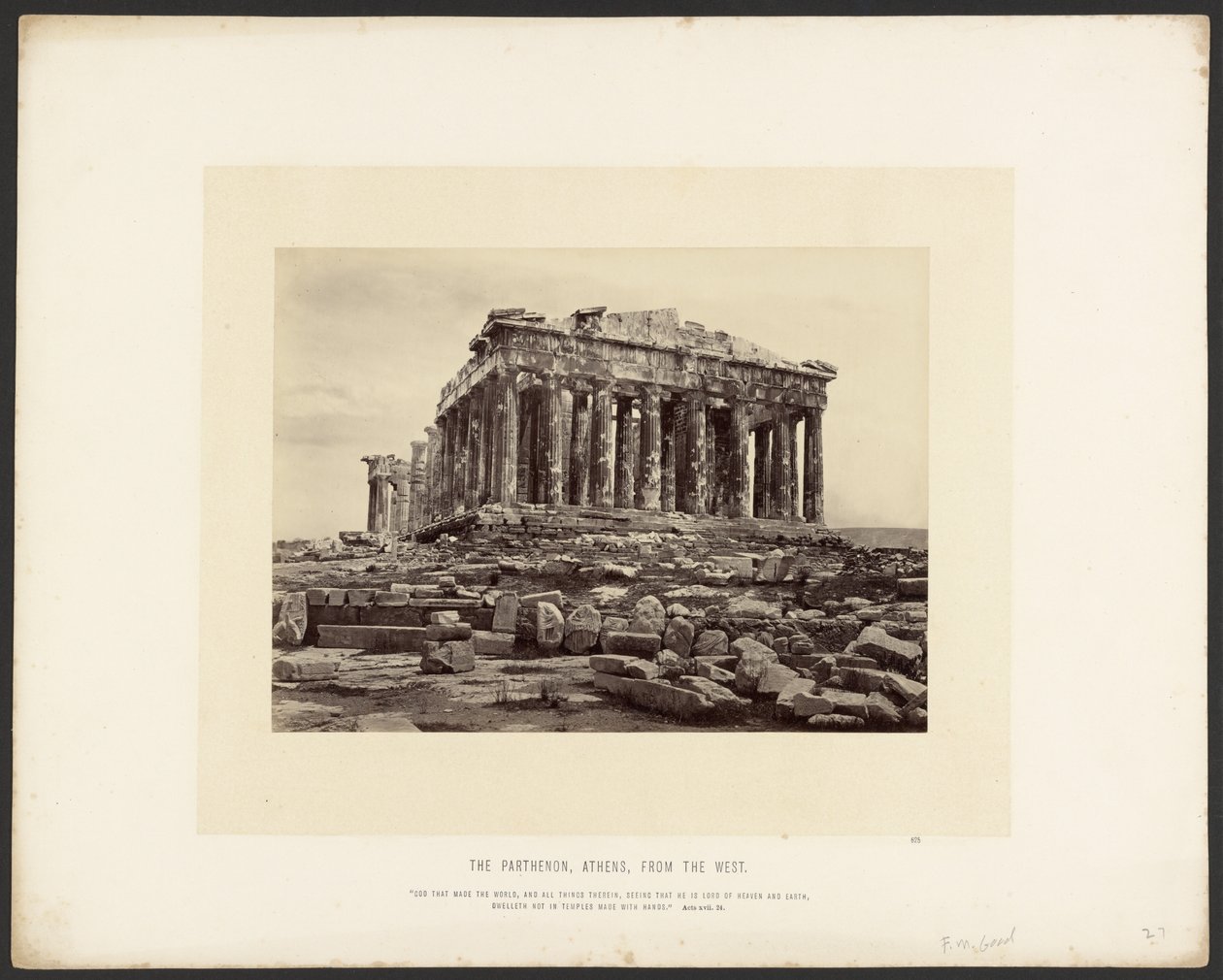 Parthenon, Aten, från väster av Frank Mason Good