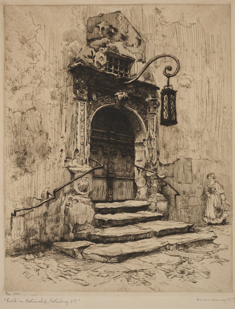 Portal Rathaus Rothenburg av Frank Milton Armington