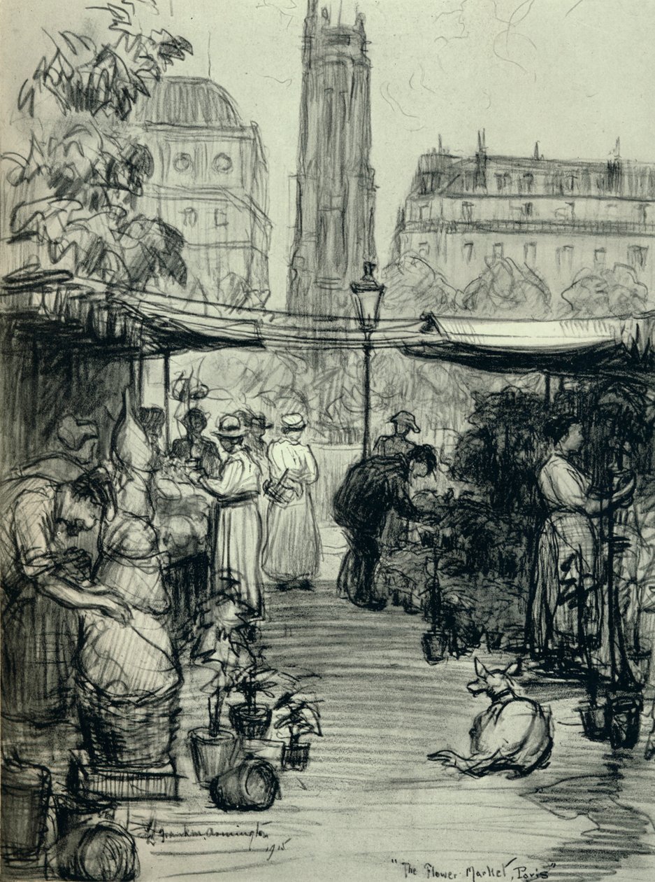 Blomstermarknaden, 1915 av Frank Milton Armington