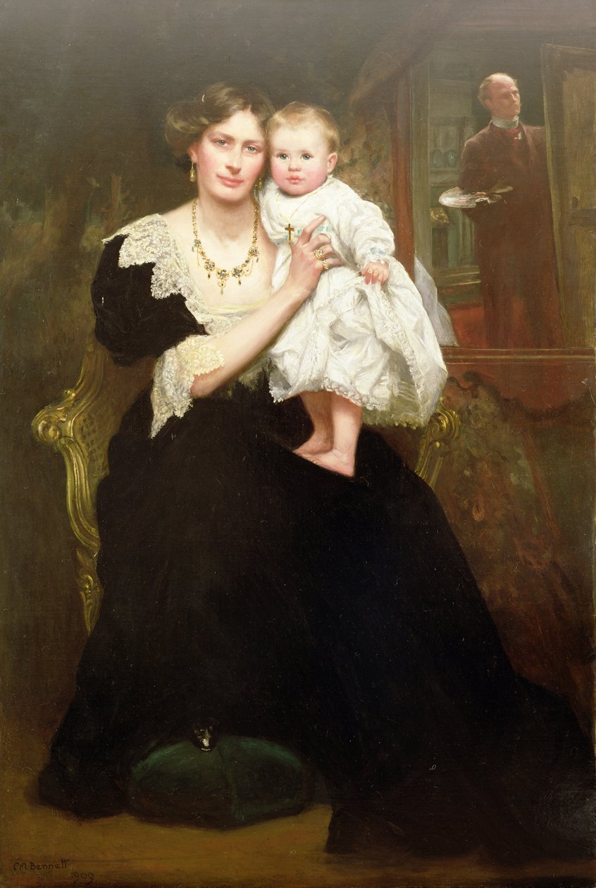 Mrs Moss Bennett och barn av Frank Moss Bennett