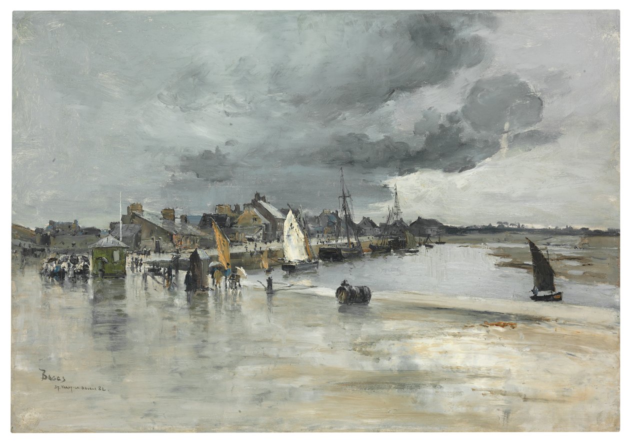 Hamnen i St. Vaast, Haag, 1882 av Frank Myers Boggs