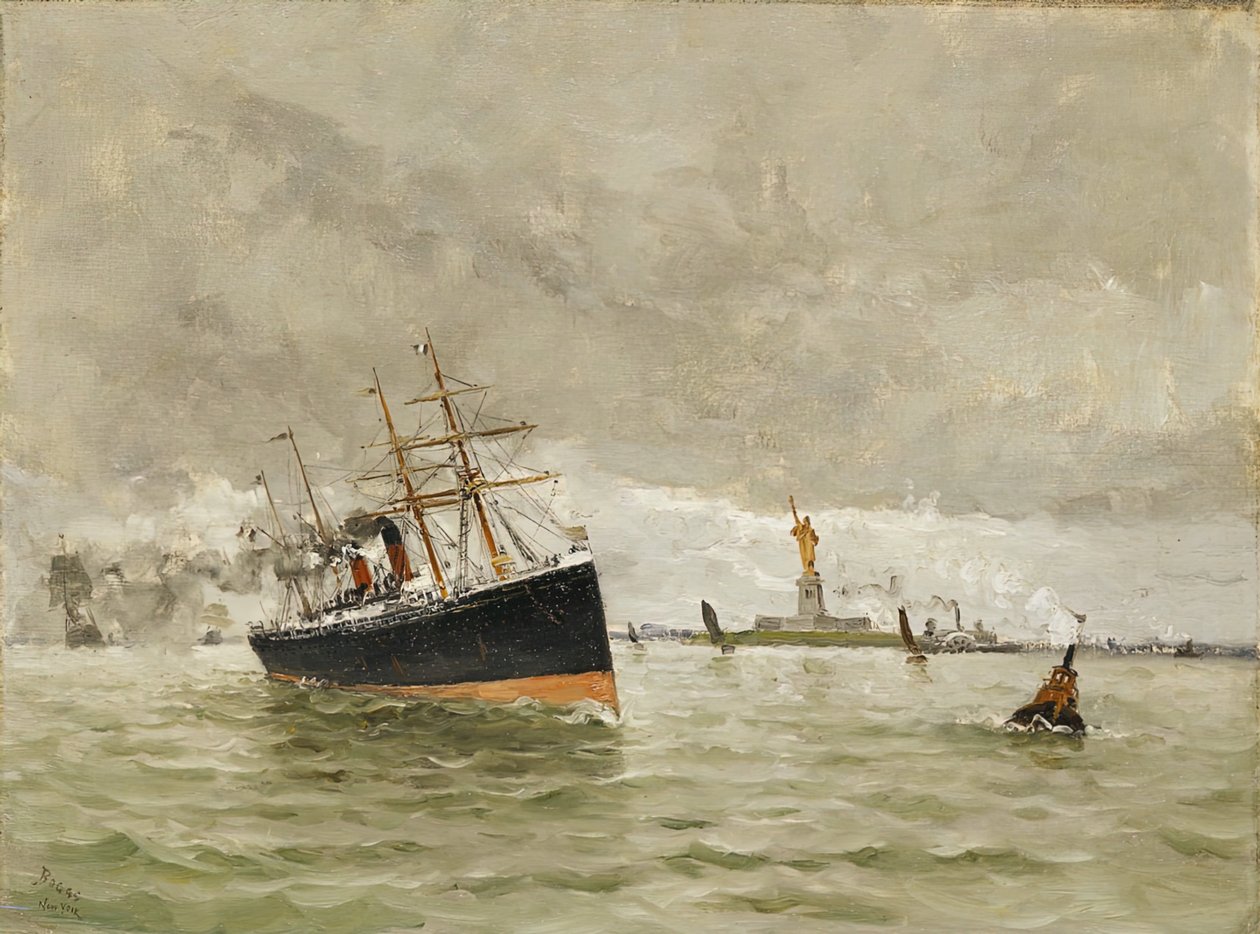 New York: Entering the Harbour, 1887. av Frank Myers Boggs
