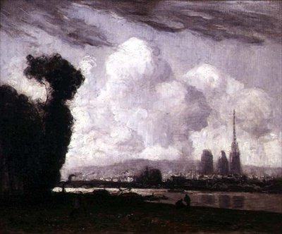 Utsikt över Rouen (olja på duk) av Frank Myers Boggs