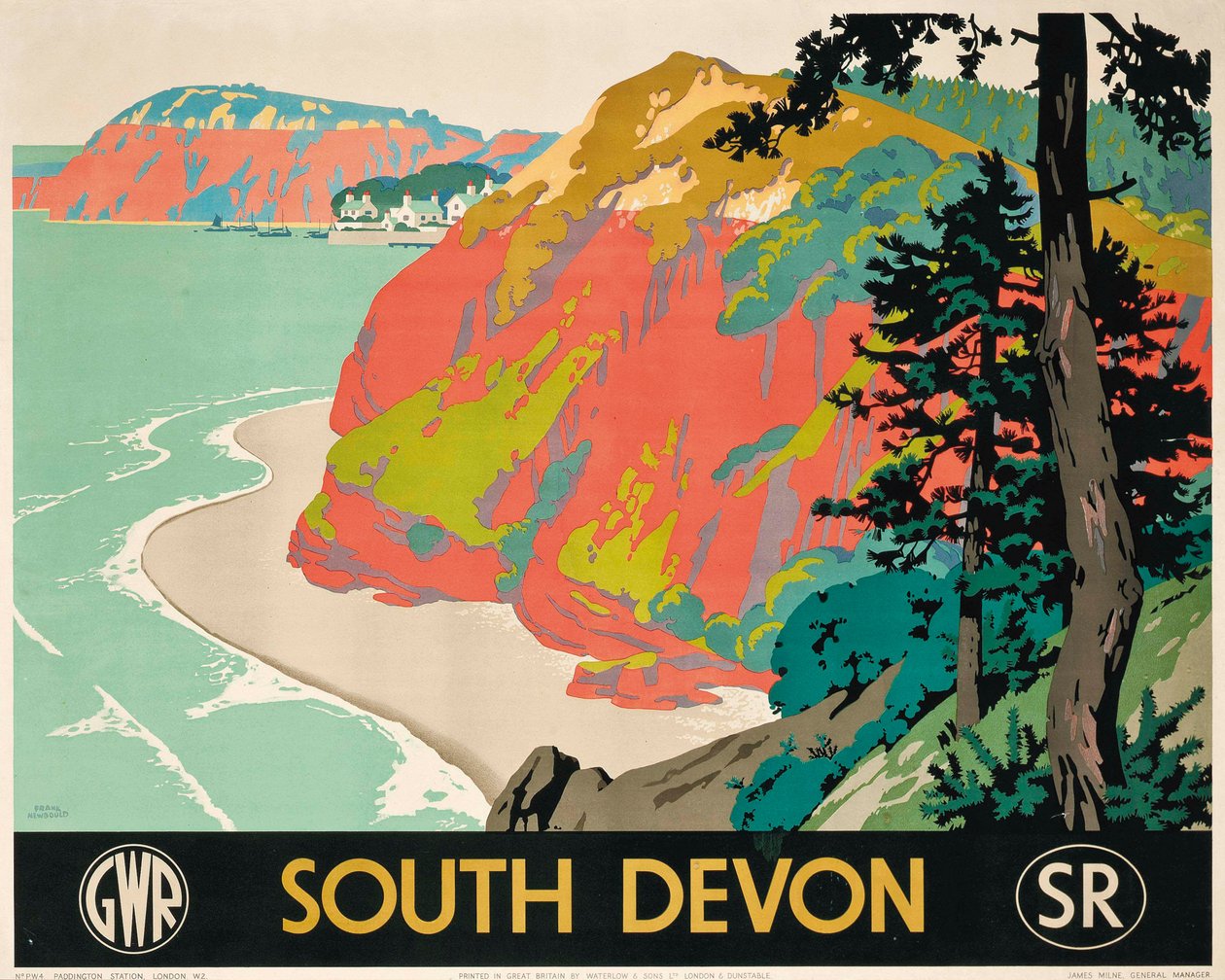 Affisch som reklamerar South Devon av Frank Newbould