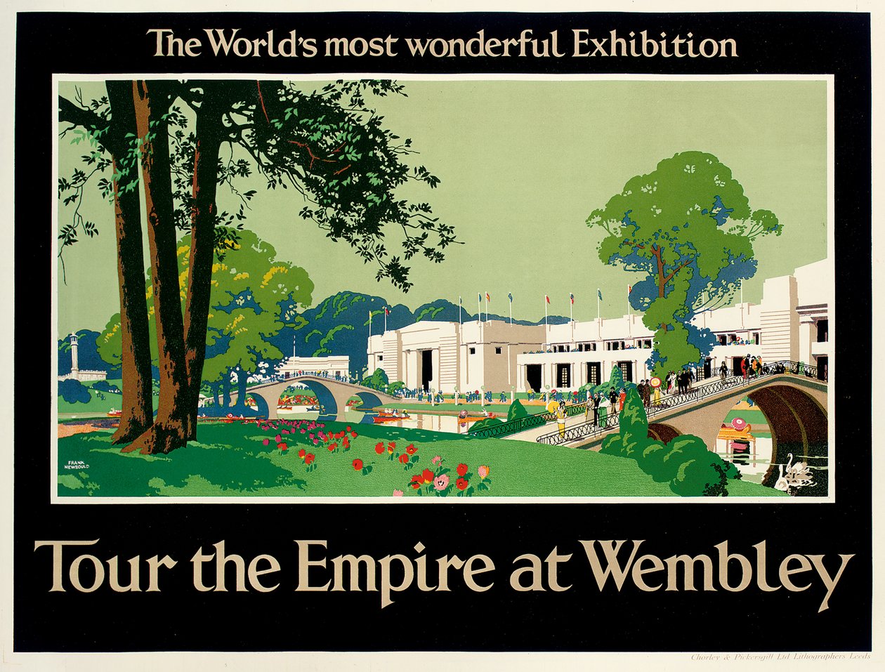 "Tour the Empire at Wembley", affisch som annonserar British Empire Exhibition av Frank Newbould