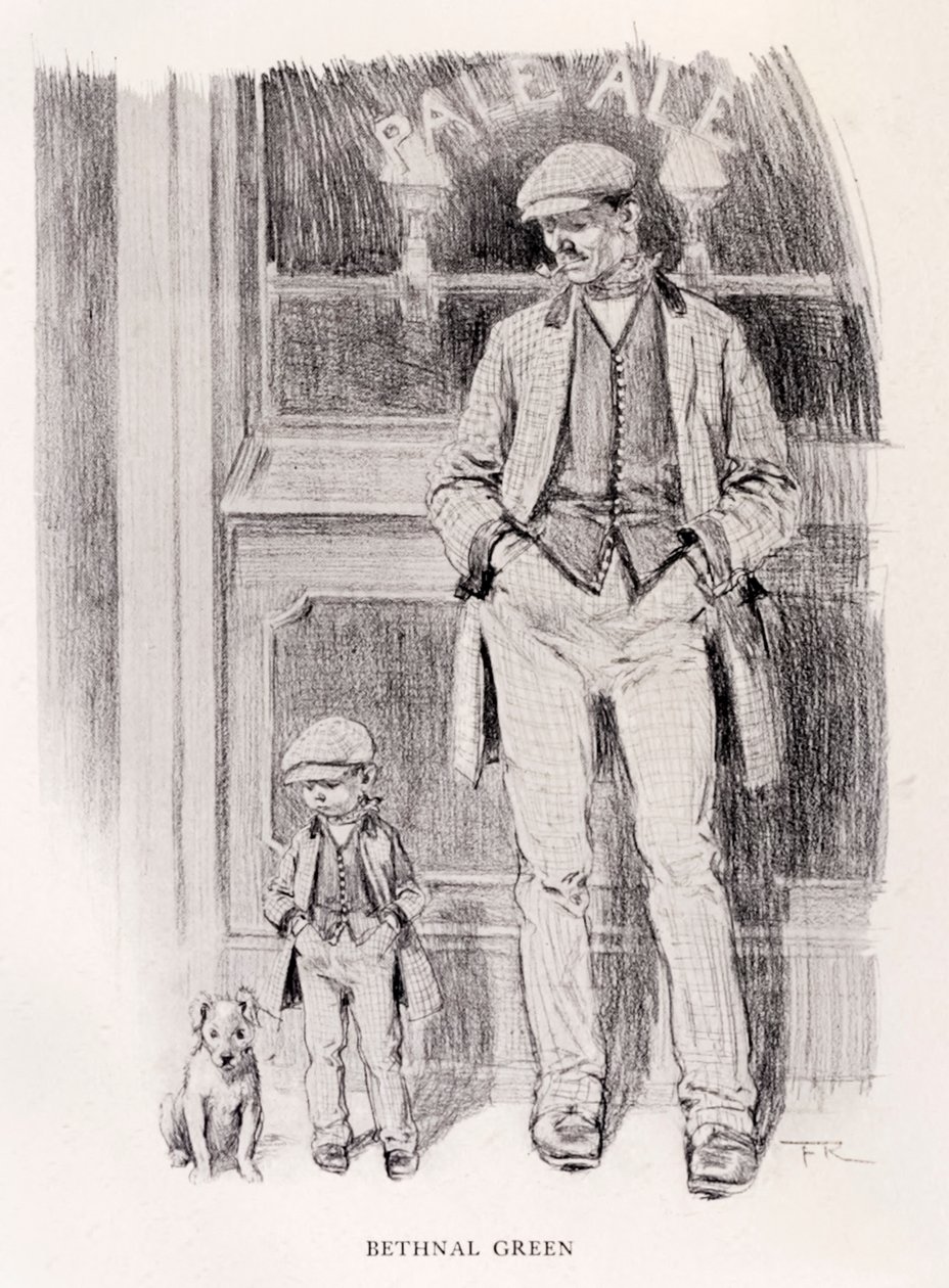 "Bethnal Green" från "The Sketch" 1906-serien "Sunday Clothes by District av Frank Reynolds