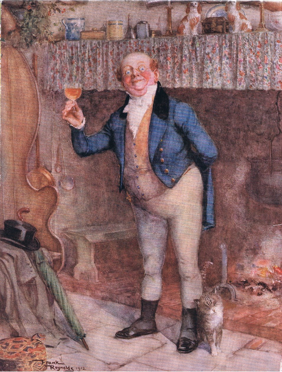 Mr Pickwick (Pickwick Papers) (färglitografi) av Frank Reynolds