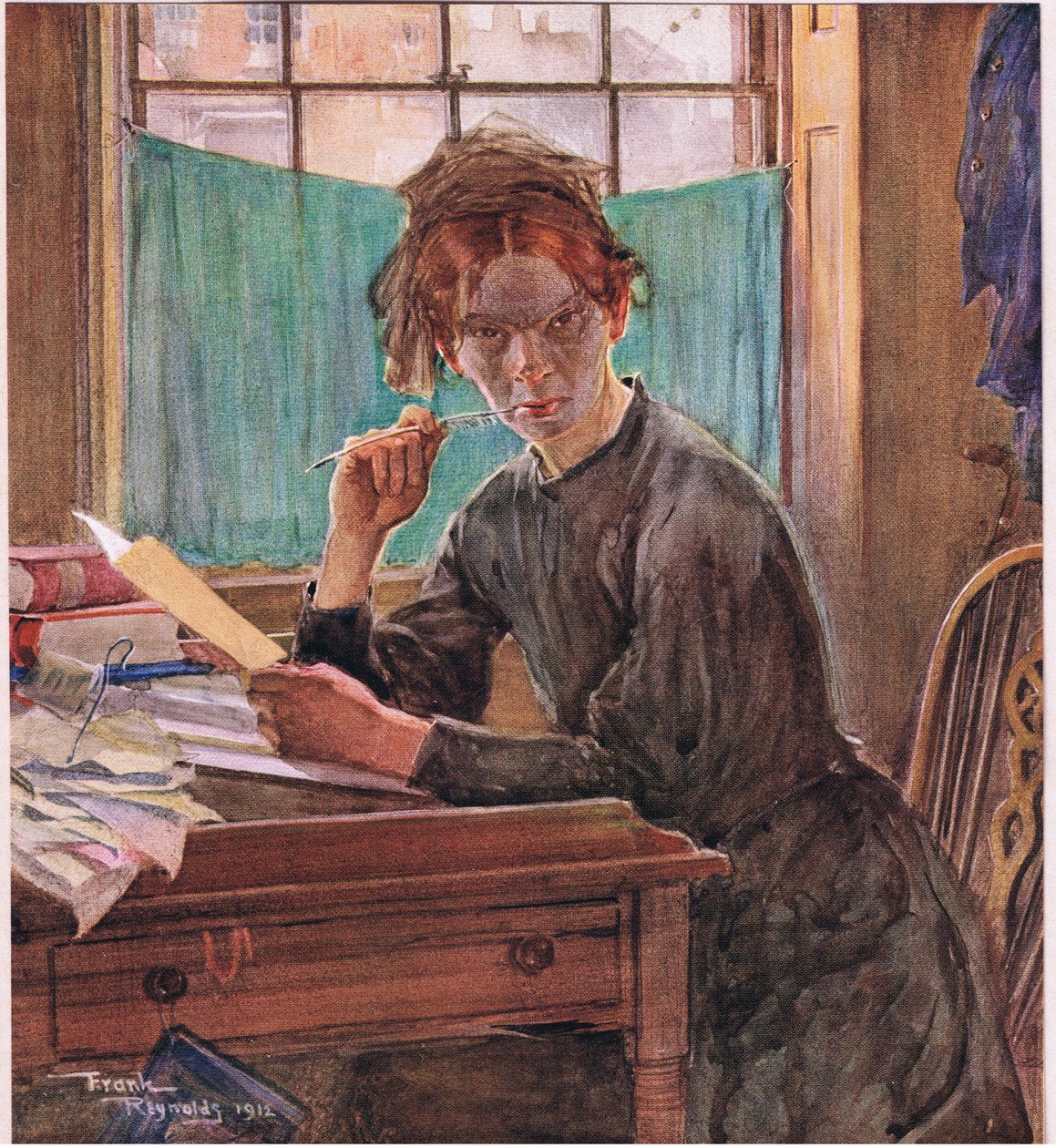 Sally Brass, ca 1920 (färglitografi) av Frank Reynolds