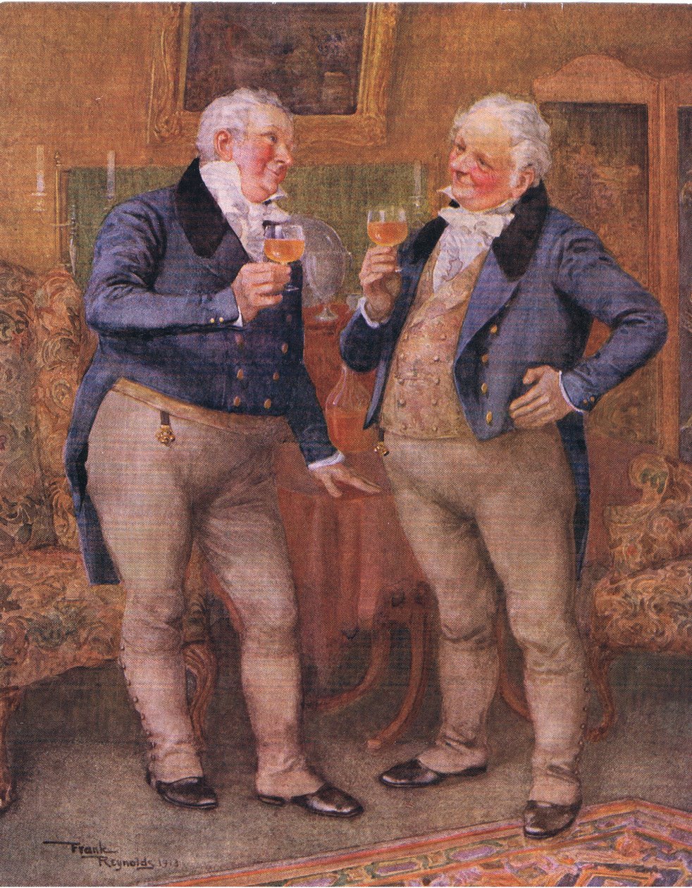 Bröderna Cheeryble (Nicholas Nickelby) (färglitografi) av Frank Reynolds