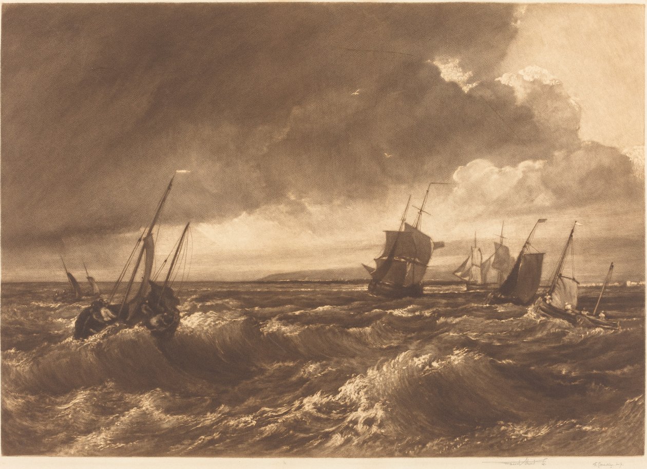 Munnen av Themsen Isle of Sheppey på avstånd, 1891. av Frank Short